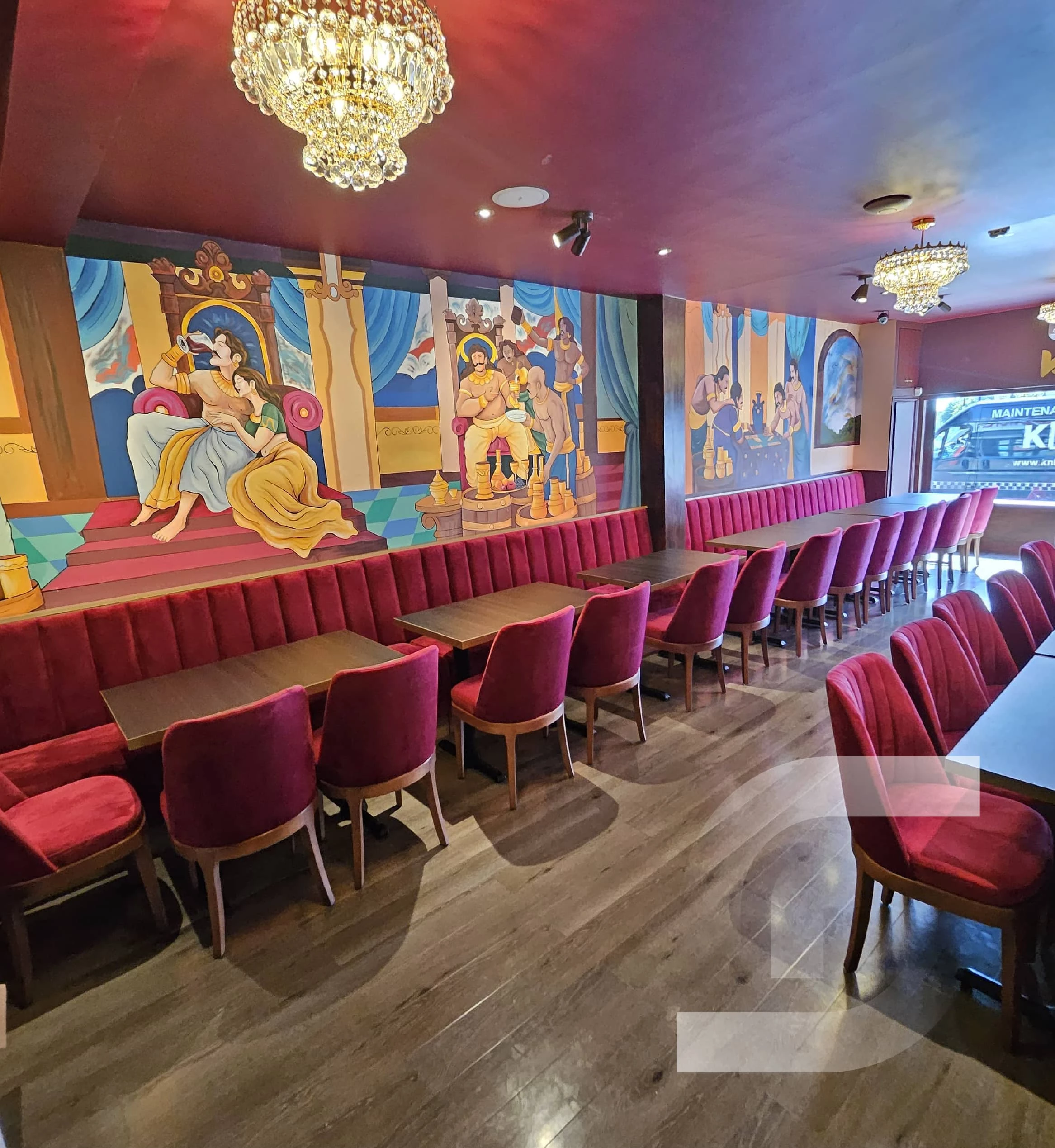 Burgundy Velvet Restaurant Seating